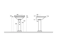 KERASAN WALDORF universální keramický sloup k umyvadlům 60, 80cm, černá mat (6)