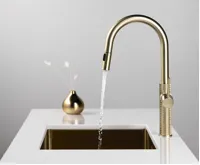 SAPHO FLAWO stojánková dřezová baterie s výsuvnou sprškou, zlato mat (5)