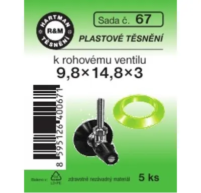 Hartman Sada č.  67: sada plast.těs. roháčku T 65 - 9.8x14.8x3 - 5x6010