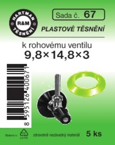 Hartman sada č.  67: sada plast.těs. roháčku t 65 - 9.8x14.8x3 - 5x6010