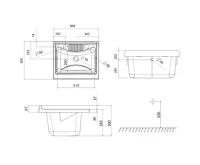 AQUALINE Výlevka na skříňku 60x50cm, plast bílá (6)