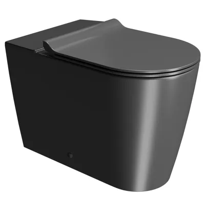 GSI KUBE X WC mísa kombi spodní/zadní odpad, Swirlflush, 36x63cm, černá dual-mat