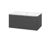 Mailo, koupelnová skříňka s keramickým umyvadlem, antracit, 1 zásuvka, 810x470x480 mm