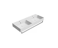 GSI KUBE X keramické dvojumyvadlo 120x47cm, broušená spodní hrana, bílá mat (1)