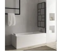 POLYSAN PARANA vanová zástěna s pneumatickým zdvihem, š. 800mm, černá mat, čiré sklo (3)