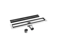 GELCO MANUS ONDA nerezový podlahový žlab s roštem, L-750, DN50, černá mat (1)