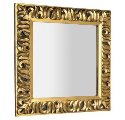 SAPHO ZEEGRAS zrcadlo ve vyřezávaném rámu 90x90cm, zlatá