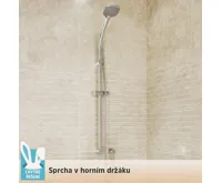 Sprchová souprava, třípolohová sprcha, šedostříbrná hadice, horní držák sprchy (4)