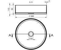 SAPHO AURUM nerezové umyvadlo na desku, průměr 38cm, včetně výpusti, zlato mat (10)