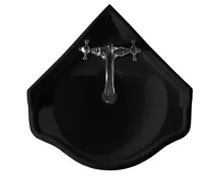 KERASAN RETRO keramické umyvadlo rohové, 57,5x58cm, černá mat (2)
