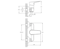 AQUALINE LOTTA nástěnná sprchová baterie, chrom (2)
