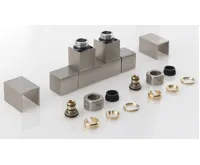 SAPHO CUBE TWIN připojovací sada ventilů pro středové připojení, nerez mat (3)