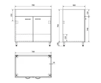 AQUALINE Plastová výlevka se skříňkou 80x50 cm, včetně sifonu (7)