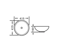 AQUALINE Keramické umyvadlo na desku, Ø 40cm, bílá (6)