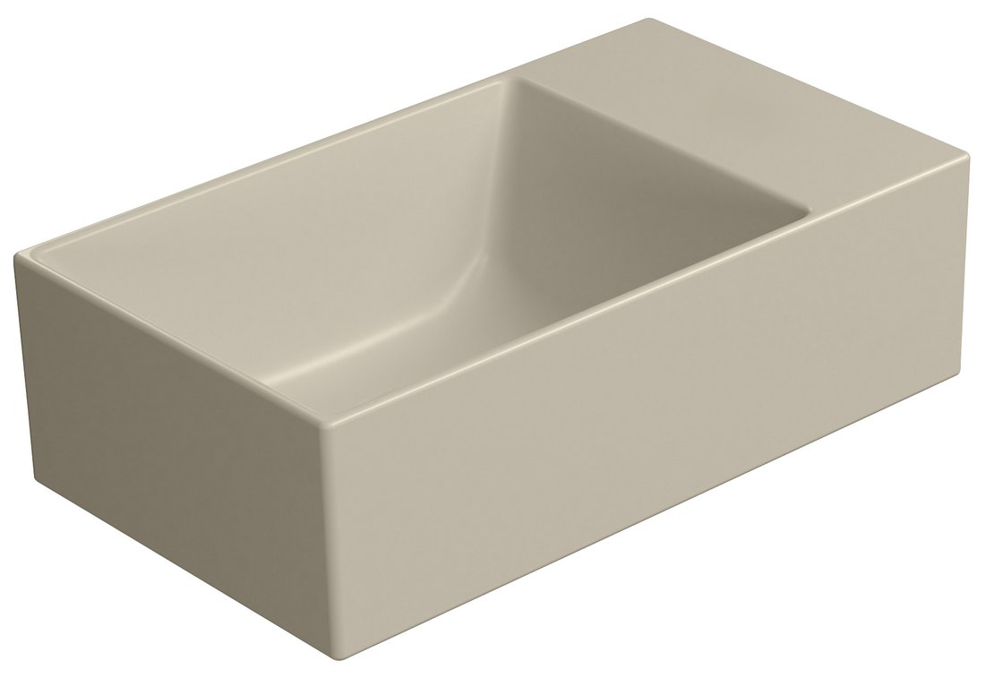 Gsi kube x keramické umývátko 40x23cm, bez otvoru, pravé/levé, creta mat