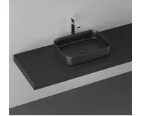 ISVEA INFINITY RECTANGLE keramické umyvadlo na desku, 50x36cm, černá mat (5)