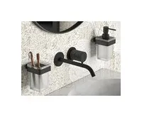 GEDY SAMOA dávkovač mýdla 170ml, mléčné sklo, černá mat (1)