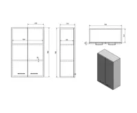 AQUALINE ZOJA/KERAMIA FRESH skříňka horní 50x76x23cm, bílá (7)