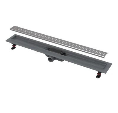 ALCAPLAST Sprchový liniový žlab plastový, s okrajem a perforovaným roštem, délka 650 mm APZ9-650M
