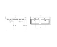SAPHO KARE 120 keramické dvojumyvadlo nábytkové 120x46cm, bílá (7)
