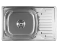 AQUALINE Nerezový vestavný dřez s odkapem 66x18x42cm