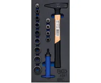 BGS Modul - sada děrovačů, kladivo, 15 dílů