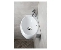 SAPHO RIBERA keramické umývátko rohové 43x28,5cm, otvor pro baterii vlevo, bílá (1)