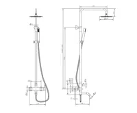 SAPHO MINIMAL vanový sloup s pákovou baterií a napouštěním, nerez (6)