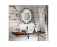 SAPHO PRIDE STRIP kulaté zrcadlo s LED osvětlením v rámu ø 75cm, stříbrná (1)