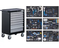 BGS Dílenský vozík, 7 zásuvek, soupravy nářadí k nastavení motoru