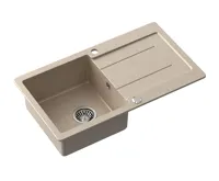 SAMONA Granitový vestavný dřez s odkapem, 77x44cm, béžová
