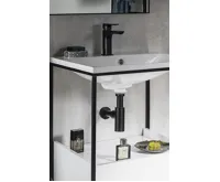 SAPHO Umyvadlový sifon 5/4", odpad 32mm, kulatý, černá mat (4)