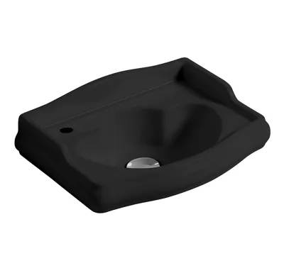 KERASAN RETRO keramické umývátko 41x30cm, otvor pro baterii vlevo, černá mat