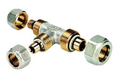Wigell šroubovací tvarovka t-kus přechodový 16x1/2"x16 závit vnější