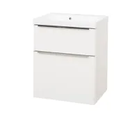 Mailo, koupelnová skříňka umyvadlo z litého mramoru, bílá, 2 zásuvky, 610x700x480 mm Mailo, koupelnová skříňka umyvadlo z litého mramoru, bílá, 2 zásuvky, 610x700x480 mm