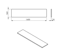 SAPHO PLATO deska Rockstone 1600x24x360mm, bílá mat (3)