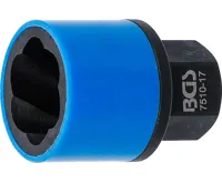BGS Nástrčná hlavice se spirálovým profilem / šroubovák , pohon vnější šestihran 17 mm , 17