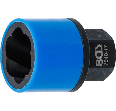 BGS Nástrčná hlavice se spirálovým profilem / šroubovák , pohon vnější šestihran 17 mm , 17