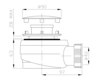 POLYSAN Vaničkový sifon, průměr 60mm, DN40, krytka chrom (2)