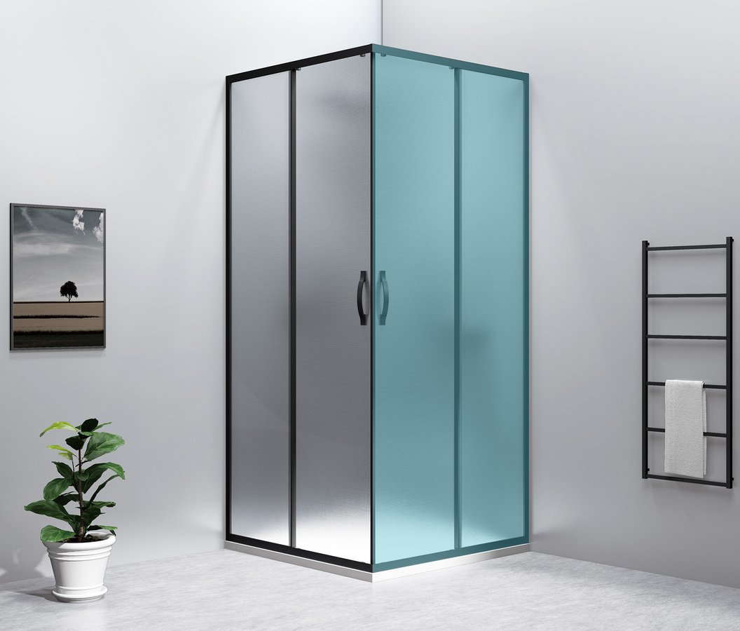 GELCO SIGMA SIMPLY BLACK sprchové dveře posuvné pro rohový vstup 1000 mm, sklo Brick