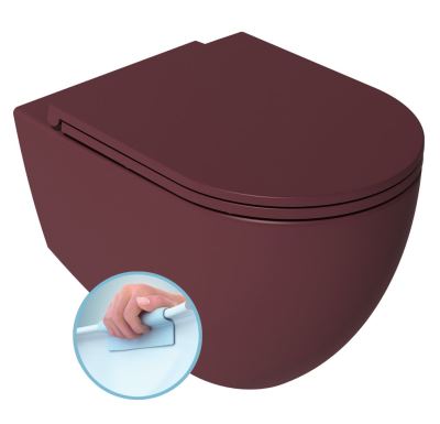 ISVEA INFINITY závěsná WC mísa, Rimless, 36,5x53cm, maroon red