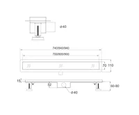 Odtokový sprchový žlab 80 cm, vč. roštu STRIP (1)