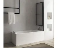 POLYSAN OLBIA vanová zástěna s pneumatickým zdvihem, š. 1230mm, černá mat, čiré sklo (3)