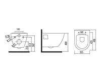 SAPHO Závěsné WC Brilla s podomítkovou nádržkou a tlačítkem Geberit, bílá (4)