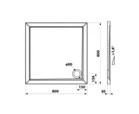 BRUCKNER ELSE sprchová vanička z litého mramoru, čtverec 80x80cm, bílá (2)