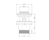Výpusť uzavírací CLIC-CLAC, plastová s přepadem, pochrom. mosaz, ø 5/4", kulatá (1)