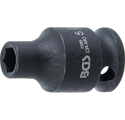 BGS Silová nástrčná hlavice, šestihranná,  6,3 mm (1/4"),  5 mm