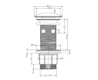 SILFRA Umyvadlová výpust 5/4“, click-clack, velká zátka, 10-80mm, ABS/chrom (6)