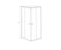 PROFI-RICH sprchový kout čtvercový  80x80x190 cm - bílý - sklo - grape (3)