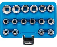 BGS Hlavice nástrčné  dvanáctihranné, 12,5 mm (1/2"), 8 - 24 mm, 16dílná sada (6)
